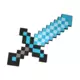 Nikcorp Minecraft diamantni meč iz pene, moder pixel art rekvizit za igro in kostum, dolžina 45 cm, varna otroška igrača