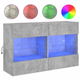 TV ormarić s LED svjetlima siva boja betona 98,5x30x60,5 cm