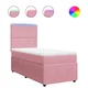 Vidaxl Box spring postelja z vzmetnico roza 90x190 cm žamet