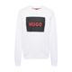 HUGO Sweater majica Duragol, vatreno crvena / crna / prljavo bijela