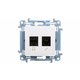 Simon 10 Vtičnica za podatkovno komunikacijo RJ45+RJ12 kat. 5e bela C5T.01/11