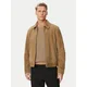 BOSS Usnjena jakna H-Malbano7 50563869 Temno bež Regular Fit