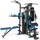 THUNDER Večpostajna domača telovadnica THUNDER HEAVY – Multi-Gym, 4 postaje, 92,5 kg uteži, regulacijska klop, zgornji & spodnji škripci, boksarska vr, (5000089810)