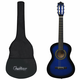 vidaXL Klasična gitara za početnike i djecu s torbom plava 1/2 34 