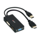 Lindy pretvornik HDMI v DisplayPort, DVI in VGA, črn