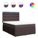 Vidaxl Box spring postelja z vzmetnico temno rjava 160x200 cm blago