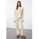 Trendyol Ecru*001 Basic Plain Knitwear Bottom-Top Set