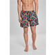 Blk/tropical swimsuit with pattern