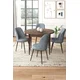 Hanah Home Set Trpezarijski sto i 4 stolice, Sivo-braon