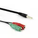 Adapter-AVDIO Jack 3,5M 4-pin - 2x3,5Ž stereo SBOX