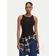 Tommy Jeans Top Logo Slim Tank črna / bela