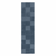Temno moder ročno tkan volnen tekač 60x230 cm Checkerboard – Flair Rugs