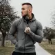 GymBeam Mikina Zipper Hoodie Grey Black