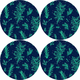 Bertoni Home Unisexs 4 Round Table Pads Set Juniper Navy Blue/Green