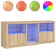 Komoda s LED svjetlima boja hrasta sonome 162 x 37 x 67 cm