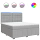 Vidaxl Box spring postelja z vzmetnico svetlo siva 180x200 cm blago