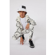 Otroški bombažen pulover Karl Lagerfeld bež barva, s kapuco