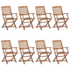 Shumee Zložljivi zunanji stoli 8 kosov trden akacijev les, (20660163)