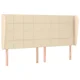 Vidaxl Vzglavje z ušesi krem 203x23x118/128 cm blago