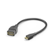 HAMA USB adapterski kabel, OTG, Micro-USB utikač - USB-A utičnica, 15 cm, crni