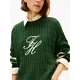 Bombažen pulover Tommy Hilfiger ženski, zelena barva, WW0WW47633