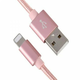 Xwave kabl USB Iphone 3A ALU 1.2m pleteni Roze Zlatni