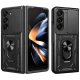 Oklepni ovitek MaX-Armor z obročem, kovinsko ploščico in zaščito zadnjih kamer za Samsung Galaxy Z Fold7 - army black