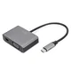 Digitus DIGITUS USB-C na VGA / MiniDP adapter, 4K/30Hz, 20cm