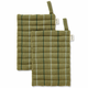 ferm LIVING Podstavek za lonec ITO 20 cm, set 2 kosov, zelena, bombaž, čvrsta LIVING