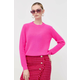 Vuneni pulover Pinko za žene, boja: ružičasta