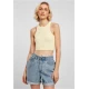 Womens T-shirt Cropped Rib Top soft yellow