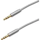 mobilNET AUX kabel 2x 3,5mm Jack 1m, Eko embalaža, Srebrn
