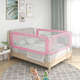 vidaXL Sigurnosna ograda za dječji krevet ružičasta 150×25 cm tkanina