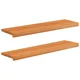 vidaXL Stopnice 2 kos 90 x 25 x 2 cm Svetlo rjava Trda bukovina