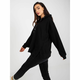 Ex moda Ženski pulover s kapuco in zavezovanjem ALAYNA črn EM-BL-402.15P_390388 S