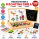 Obojestransko magnetna tabla za otroke, 108 magnetnih elementov, kreda in marker