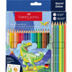 FABER CASTELL Drvene bojice1/18 grip dinosaurus + 6 grip metallic 201546