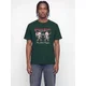 JACK & JONES Majica JJMERRY SKULL XMAS temno zelena/rdeča/bela
