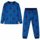 vidaXL Otroška pižama z dolgimi rokavi bencinsko modra 92