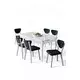 HANAH HOME Rasklopivi trpezarijski sto i stolice (7 delova) Exve White Anthracite