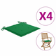 shumee Blazine za vrtne stole 4 kosi zelene 40x40x4 cm
