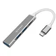 Multifunkcijski USB Hub Techsuit PolarisBridge 4v1 z 1x USB?3.0, 2x USB?2.0 in 1x USB-C vhodom za enostavno povezovanje - srebrn