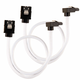 Corsair Premium Sleeved SATA-Kabel gewinkelt, weiß 30cm - 2er Pack CC-8900279