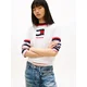Tommy Jeans Majica Wavy Flag Contrast Ringer DW0DW22306 Bela Regular Fit