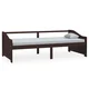 Vidaxl Trosed z ležiščem temno rjava trdna borovina 90x200 cm