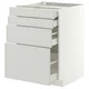 METOD / MAXIMERA Podni element 4 fronta/4 fioke, bela/Aspudden svetlosiva, 60x60 cm