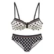 LASCANA Bikini temno rumena/črna/bela