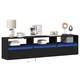 vidaXL TV stenska omarica LED črna 180x31x45 cm