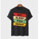 MAFIMI Majica Eat Sleep Fish Repeat, Crna