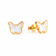 Memoire Small Butterfly MoP Naušnice - Yellow Gold Plated